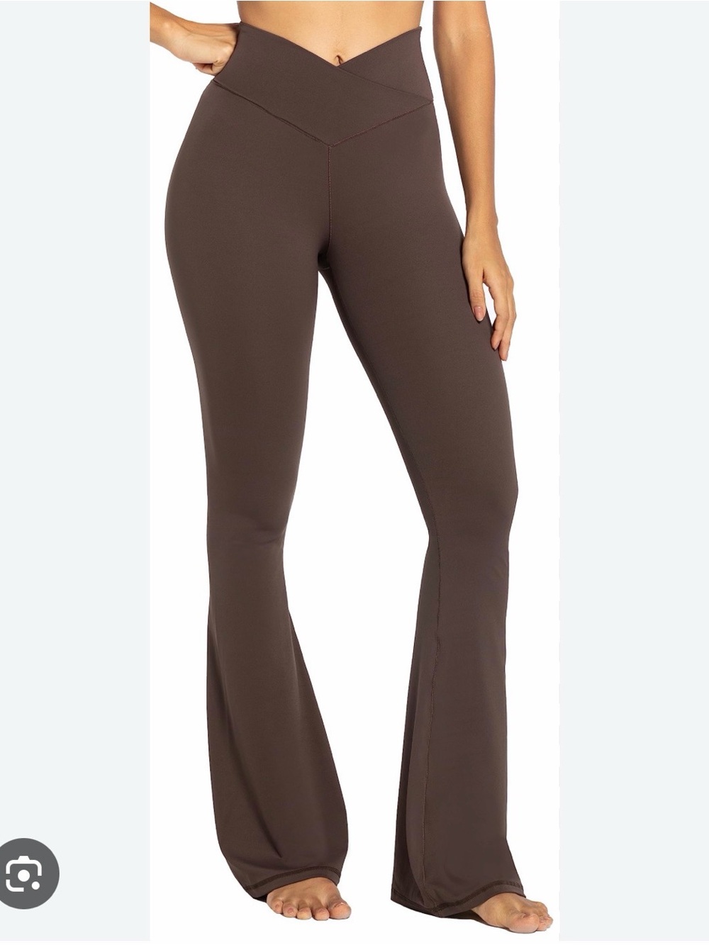 High-Rise V-Waist Flare Pants - Brown sunzel flare leggings activeware small